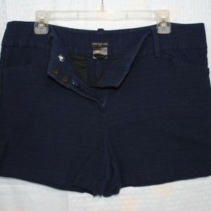 Ann Taylor Signature Shorts Mini Solid Blue Knit